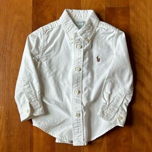 Baby Boy Button Down White Polo Shirt